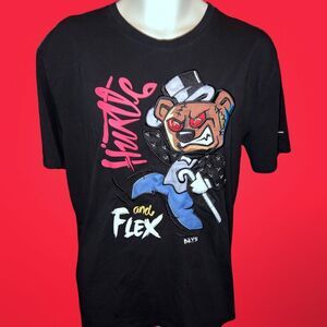 BKYS Black Keys Bear Hustle & Flex Black T Shirt Size XL